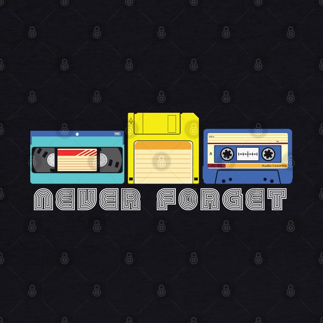 Vintage Never Forget VHS Tape Floppy Disk Cassette Tape by BadDesignCo